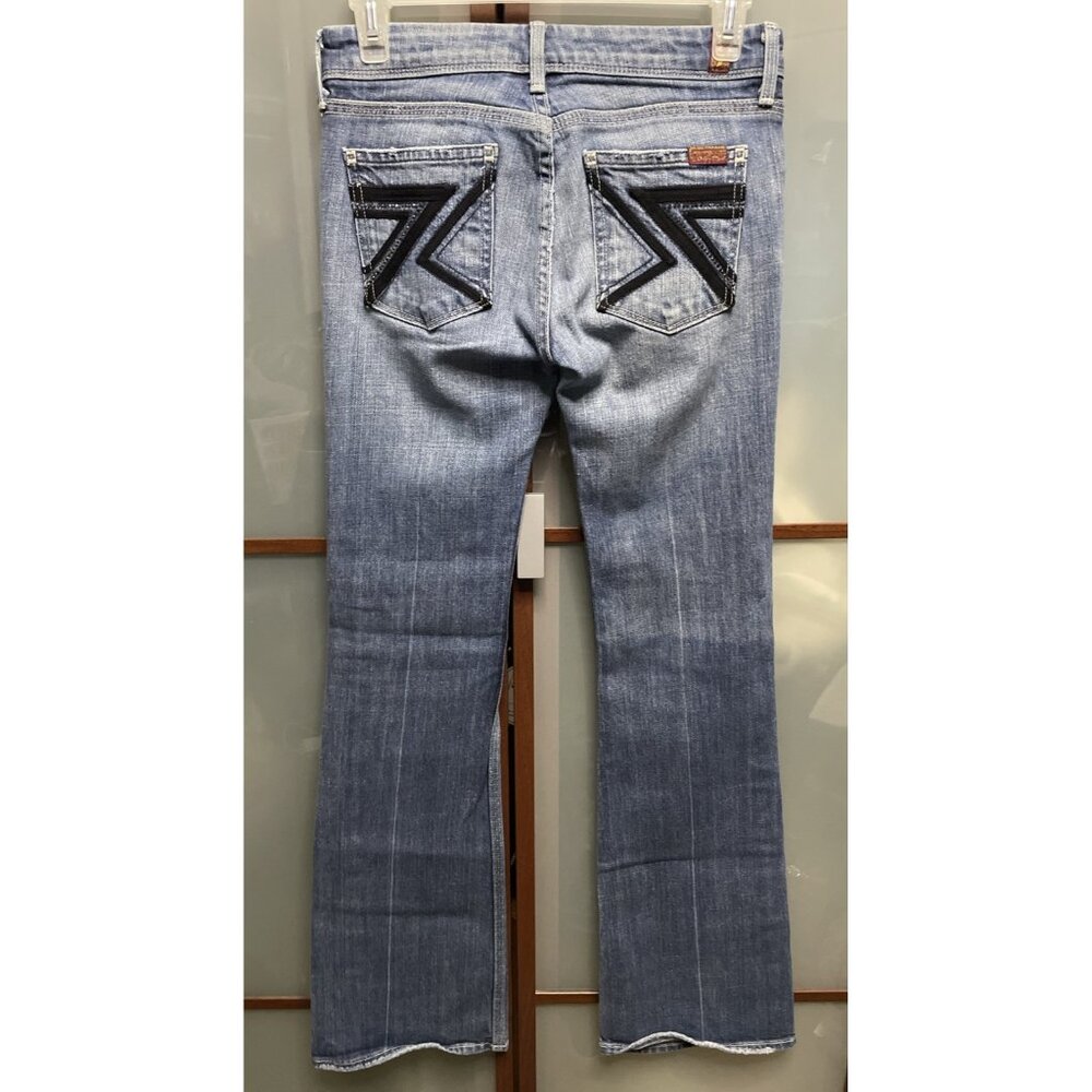 7 For All Mankind Flynt Vintage Y2K 90s Blue Denim Rhinestone Pockets Jeans 24